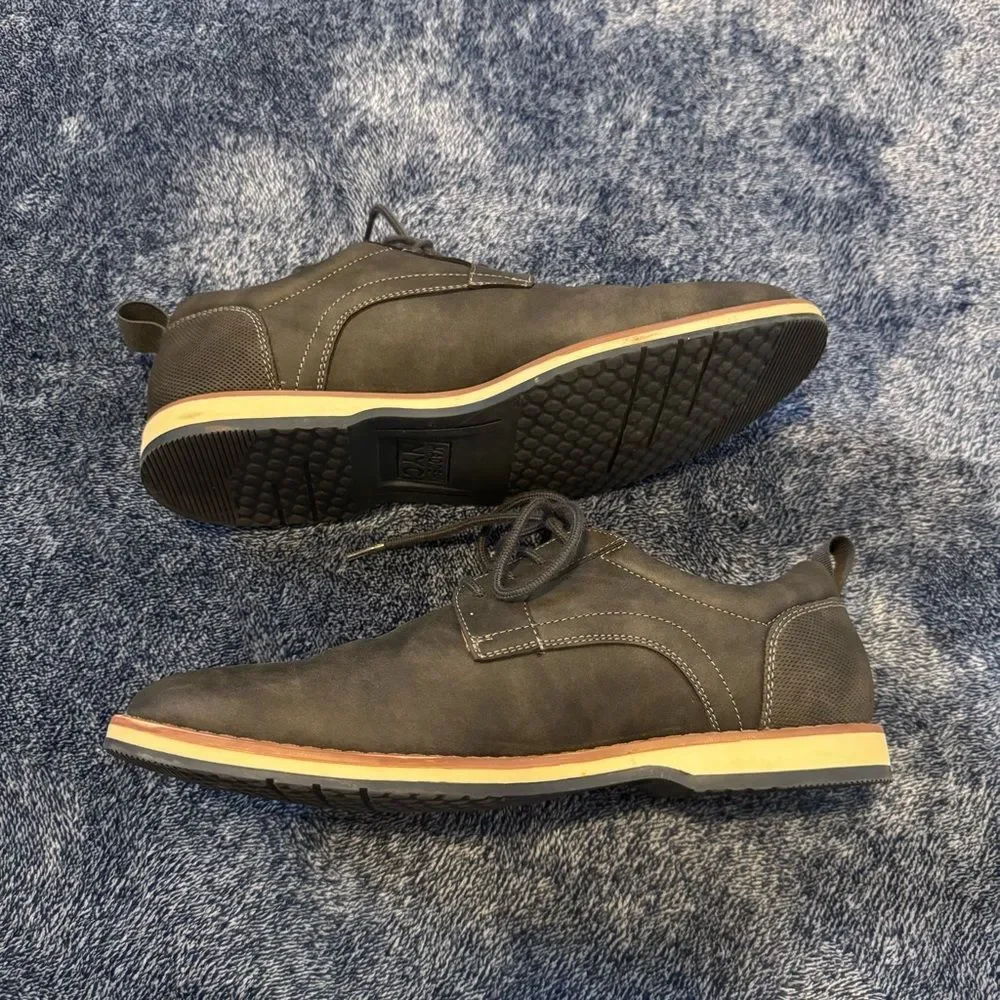 Men's Casual Gray Lace-Up Derby Shoes